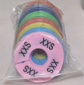 Colorful Size Marker Rings for Clothing Racks